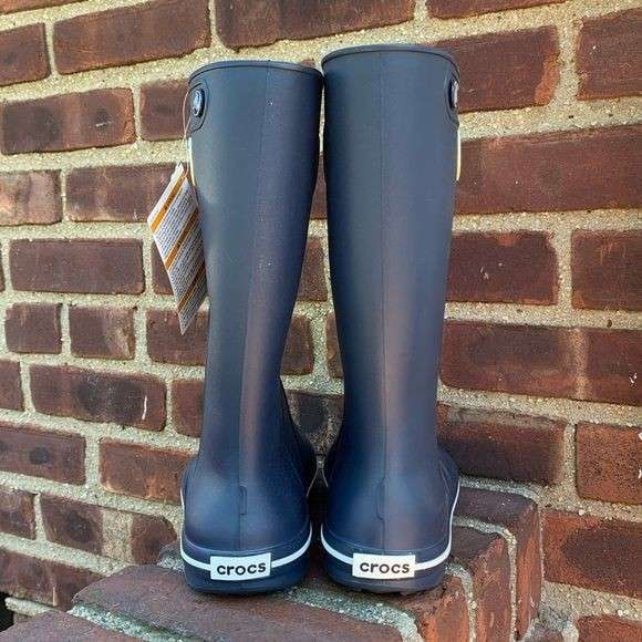 Жіночі гумові чоботи Crocs Womens Crocband Jaunt Rain Boot Navy — фото 3