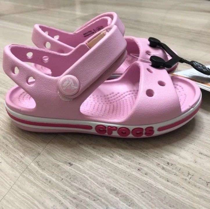 Дитячі сандалії для дівчинки Crocs Bayaband Sandal Ballerina Pink/Candy Pink — фото 5