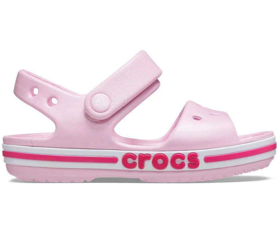 Дитячі сандалії для дівчинки Crocs Bayaband Sandal Ballerina Pink/Candy Pink — фото 9