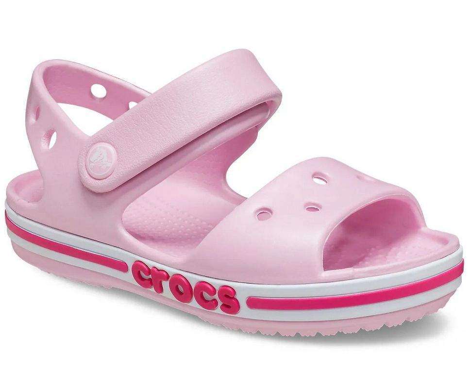 Дитячі сандалії для дівчинки Crocs Bayaband Sandal Ballerina Pink/Candy Pink — фото 10