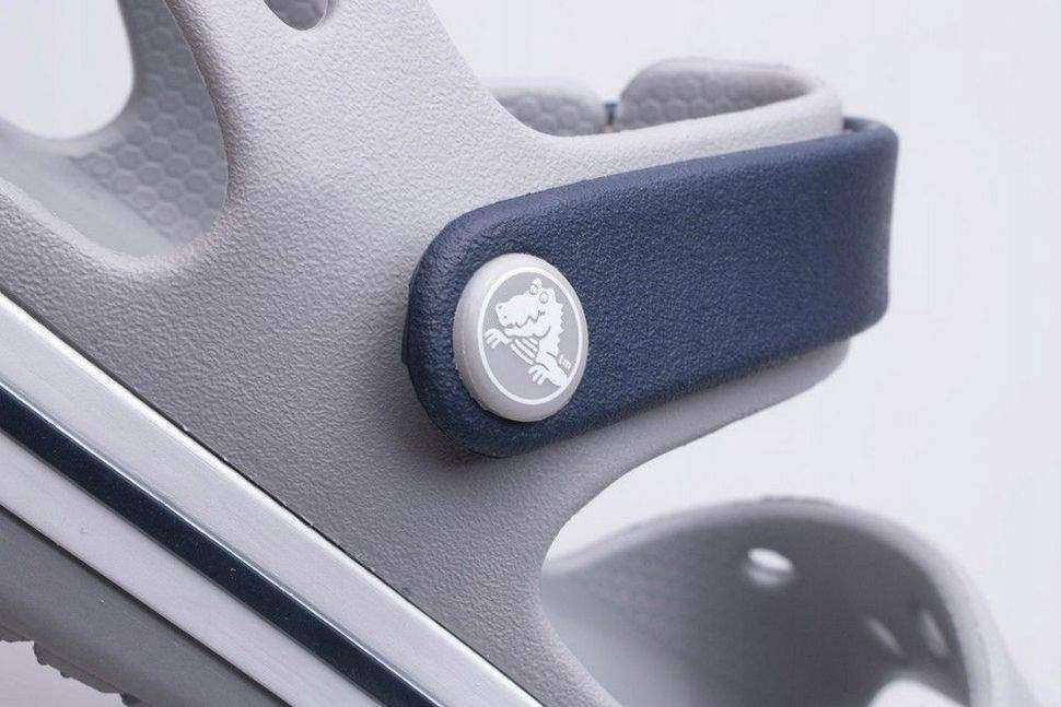 Дитячі сандалії для хлопчика Crocs Crocband Sandal Light Grey/Navy kids — фото 11