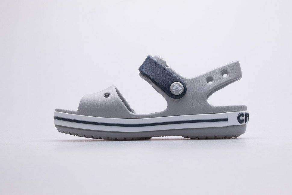 Дитячі сандалії для хлопчика Crocs Crocband Sandal Light Grey/Navy kids — фото 12