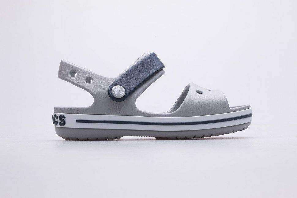 Дитячі сандалії для хлопчика Crocs Crocband Sandal Light Grey/Navy kids — фото 10