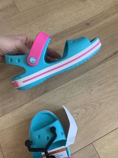 Дитячі сандалії для дівчинки Crocs Crocband Sandal Digital Aqua — фото 9