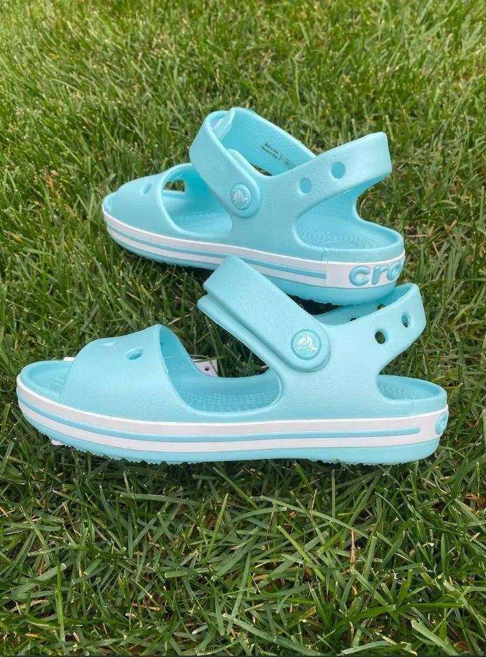 Дитячі сандалії для дівчинки Crocs Crocband Sandal Ice Blue/White — фото 2