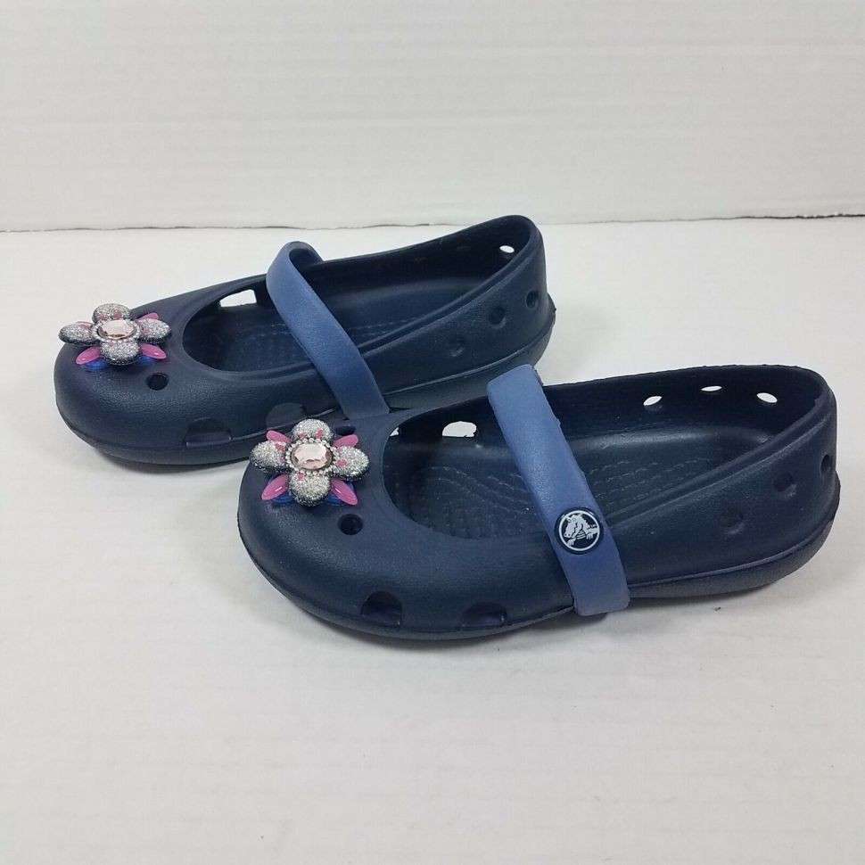 Балетки Crocs Дитячі Темно-Сині Keeley Springtime Flat Navy — фото 2