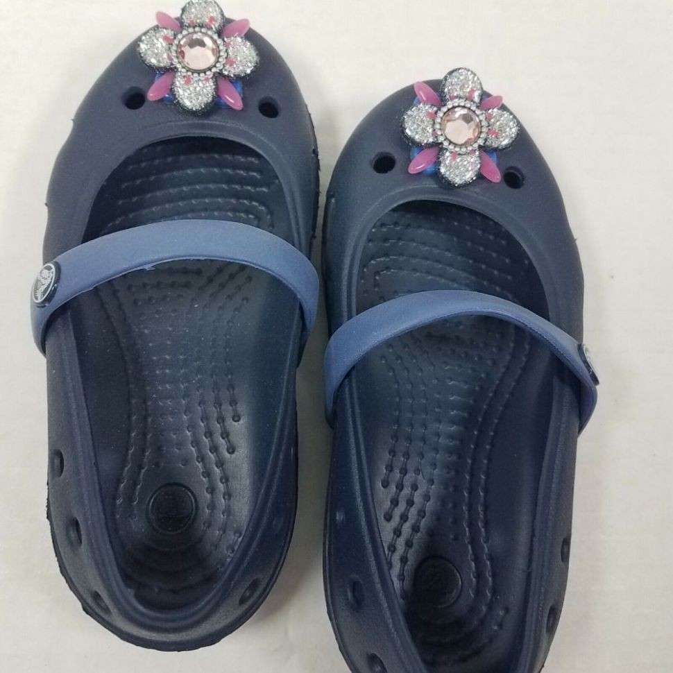 Балетки Crocs Дитячі Темно-Сині Keeley Springtime Flat Navy — фото 3