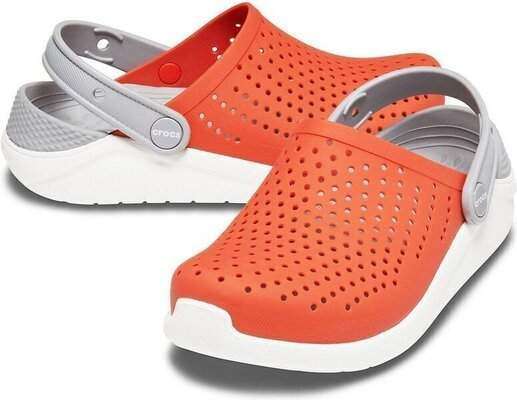 Дитячі Crocs-сабо для хлопчика Crocs LiteRide Clogs Tangerine/White