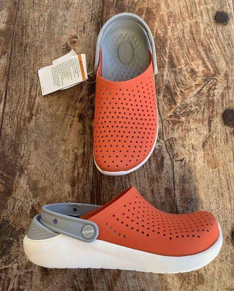Дитячі Crocs-сабо для хлопчика Crocs LiteRide Clogs Tangerine/White — фото 2
