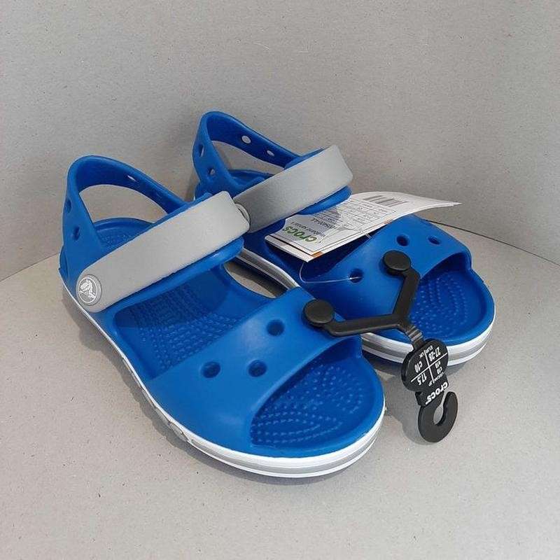 Дитячі сандалії для хлопчика Crocs Kids Bayaband Sandal Blue Grey — фото 2