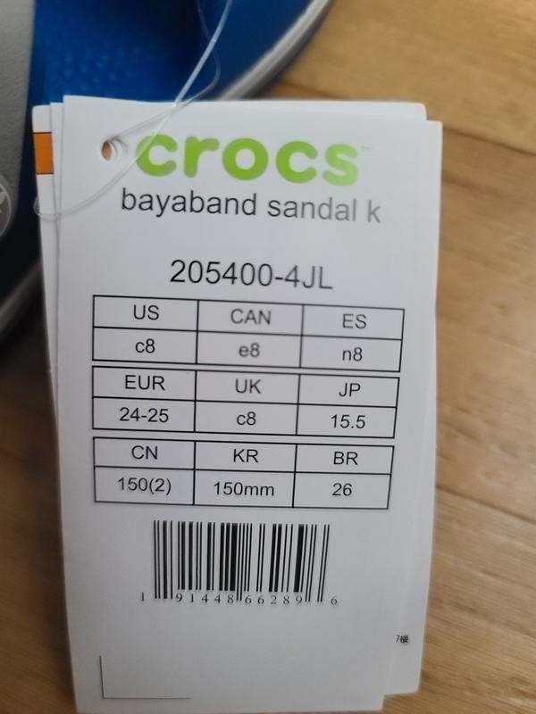 Дитячі сандалії для хлопчика Crocs Kids Bayaband Sandal Blue Grey — фото 4