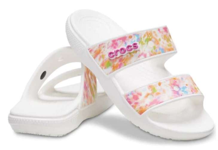 Жіночі шльопанці Crocs Classic Tiedye Graphic Sandal White — фото 11