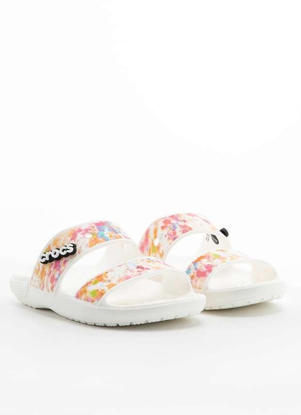 Жіночі шльопанці Crocs Classic Tiedye Graphic Sandal White — фото 7
