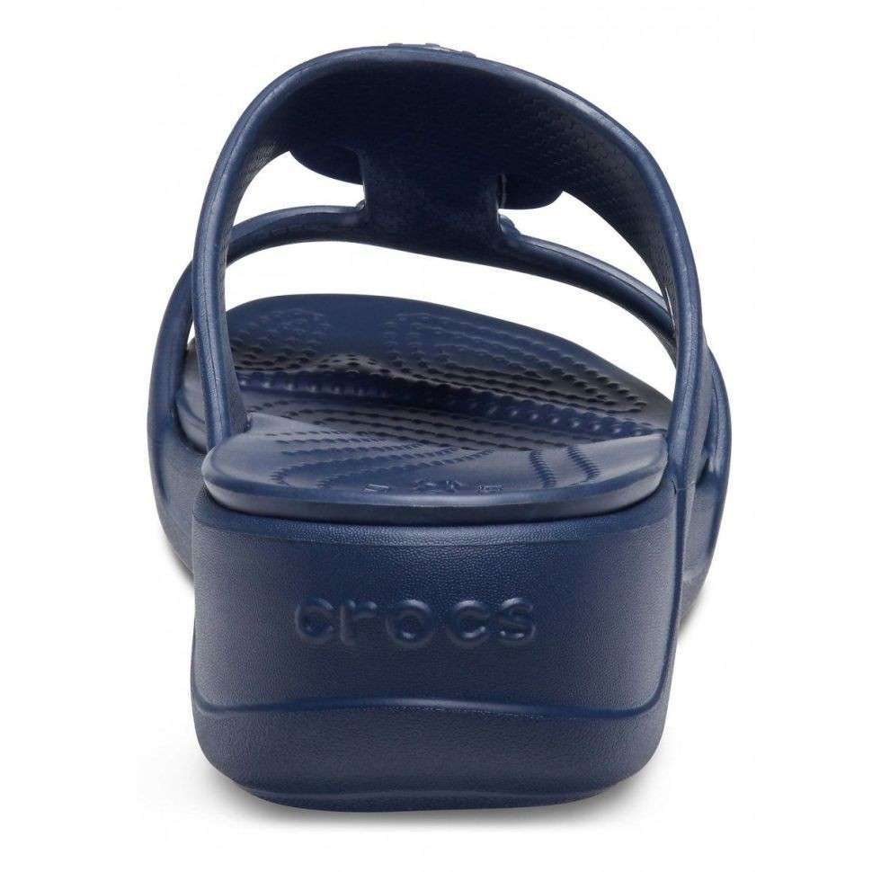 Жіночі шльопанці Crocs Monterey Diamante Slip-On Wedge Navy — фото 11