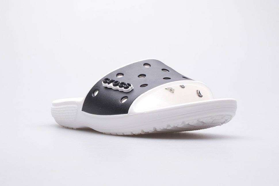Жіночі шльопанці Crocs Classic Slide White Black — фото 6