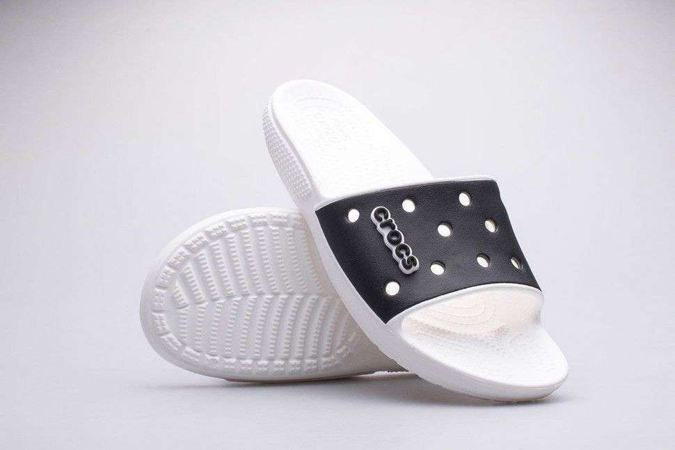 Жіночі шльопанці Crocs Classic Slide White Black — фото 7