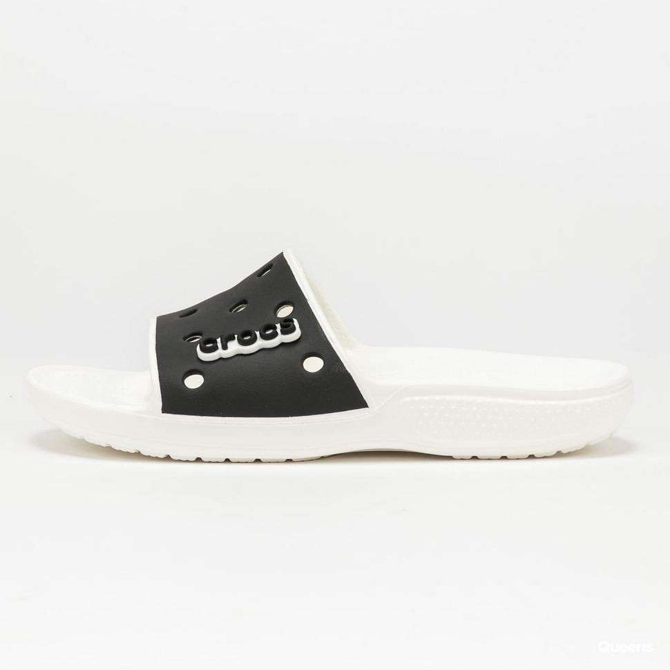 Жіночі шльопанці Crocs Classic Slide White Black — фото 8