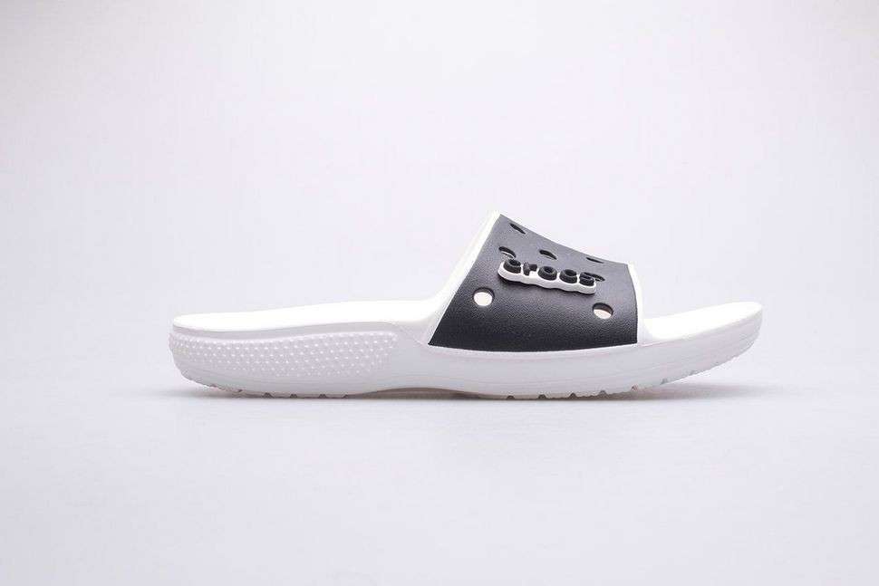 Жіночі шльопанці Crocs Classic Slide White Black — фото 10