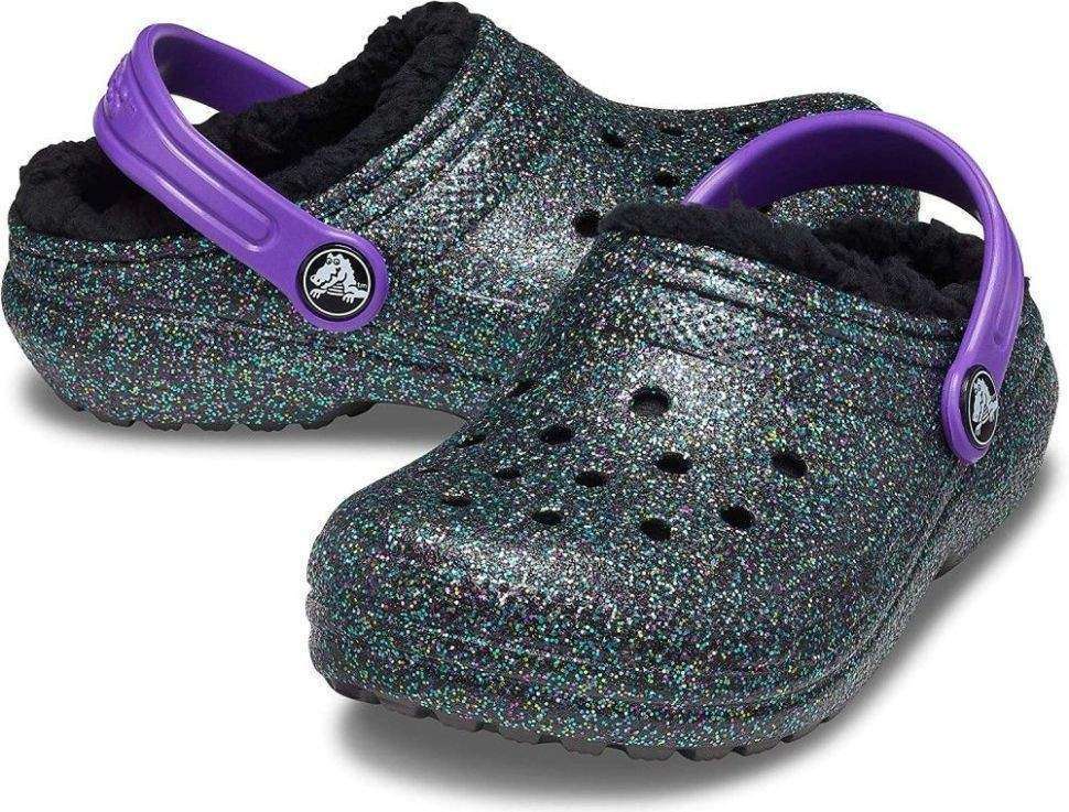 Жіночі Crocs утеплені Classic Glitter Lined Clog k Starry Skies