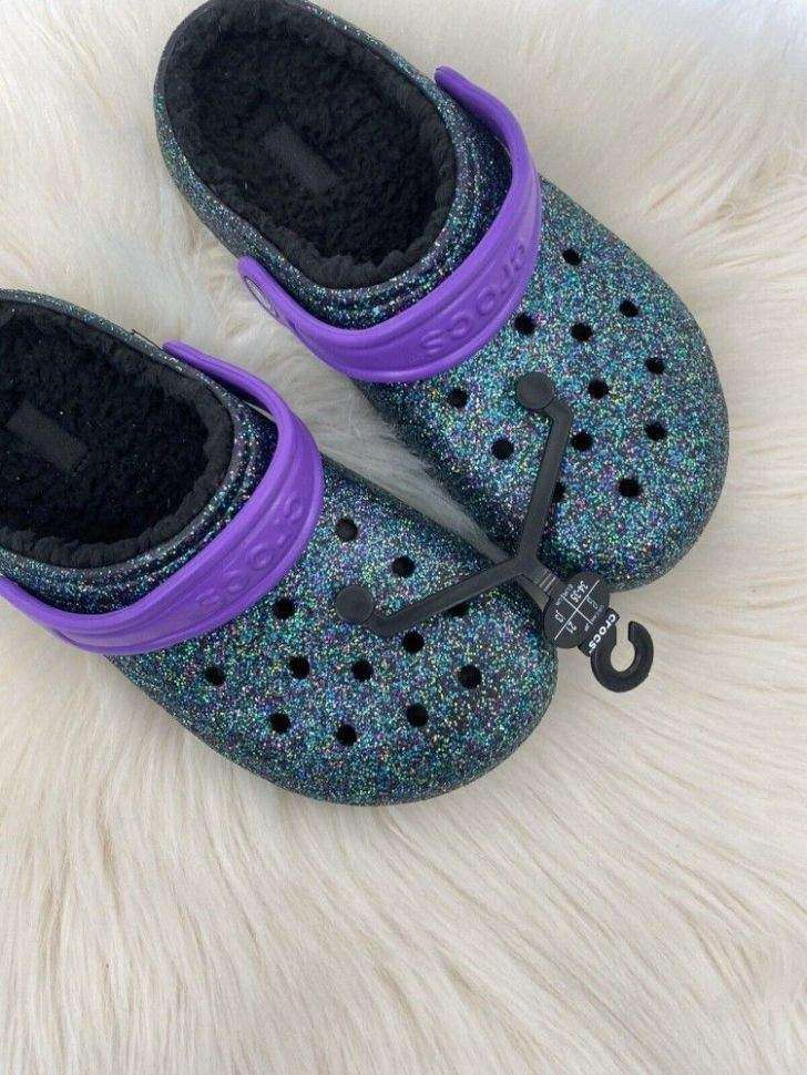 Жіночі Crocs утеплені Classic Glitter Lined Clog k Starry Skies — фото 2