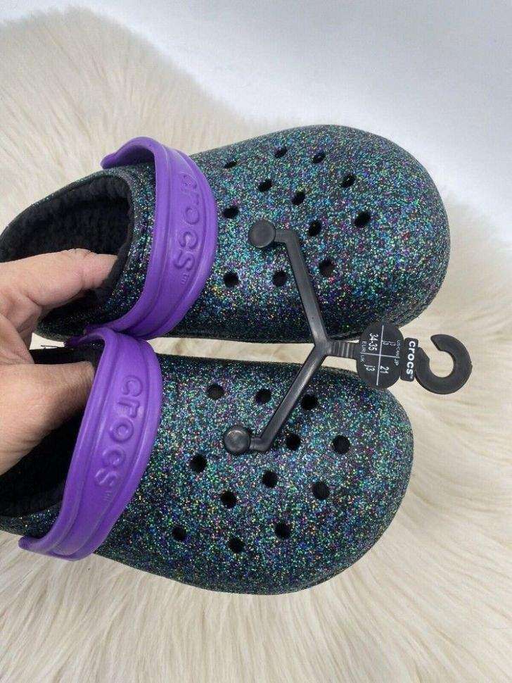 Жіночі Crocs утеплені Classic Glitter Lined Clog k Starry Skies — фото 3