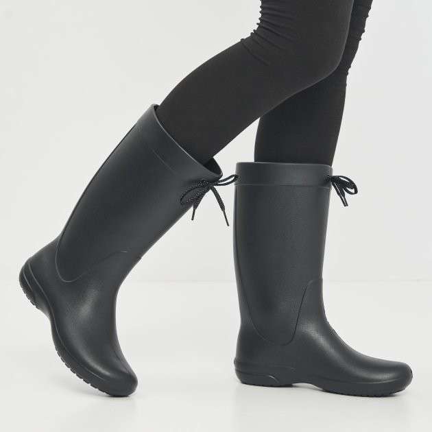 Жіночі гумові чоботи Crocs Womens Freesail Rain Boot Black — фото 2