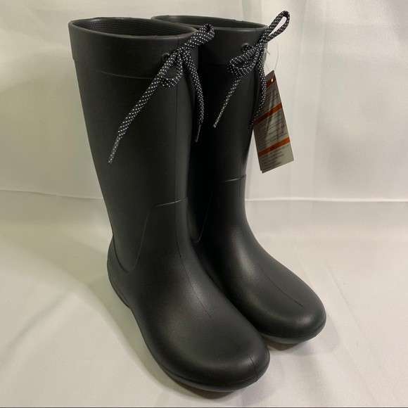 Жіночі гумові чоботи Crocs Womens Freesail Rain Boot Black — фото 12