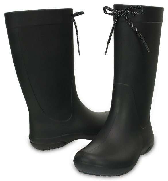Жіночі гумові чоботи Crocs Womens Freesail Rain Boot Black — фото 4