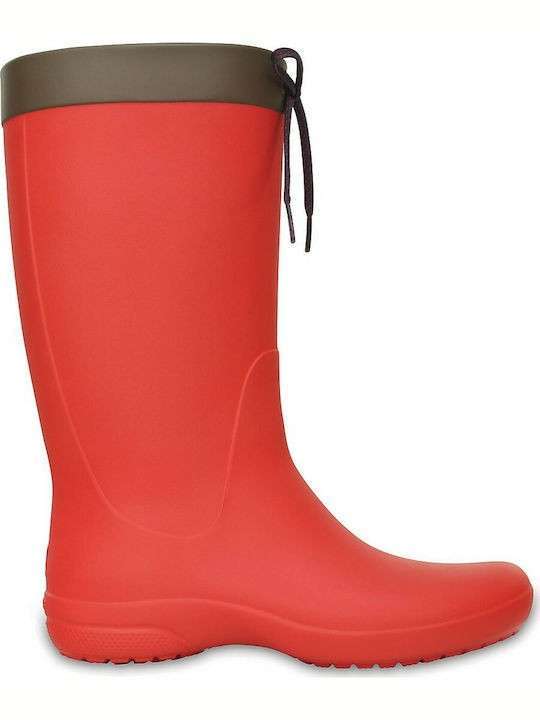 Жіночі гумові чоботи Crocs Womens Freesail Rain Boot Flame Red — фото 5