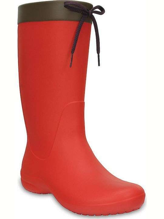 Жіночі гумові чоботи Crocs Womens Freesail Rain Boot Flame Red — фото 6