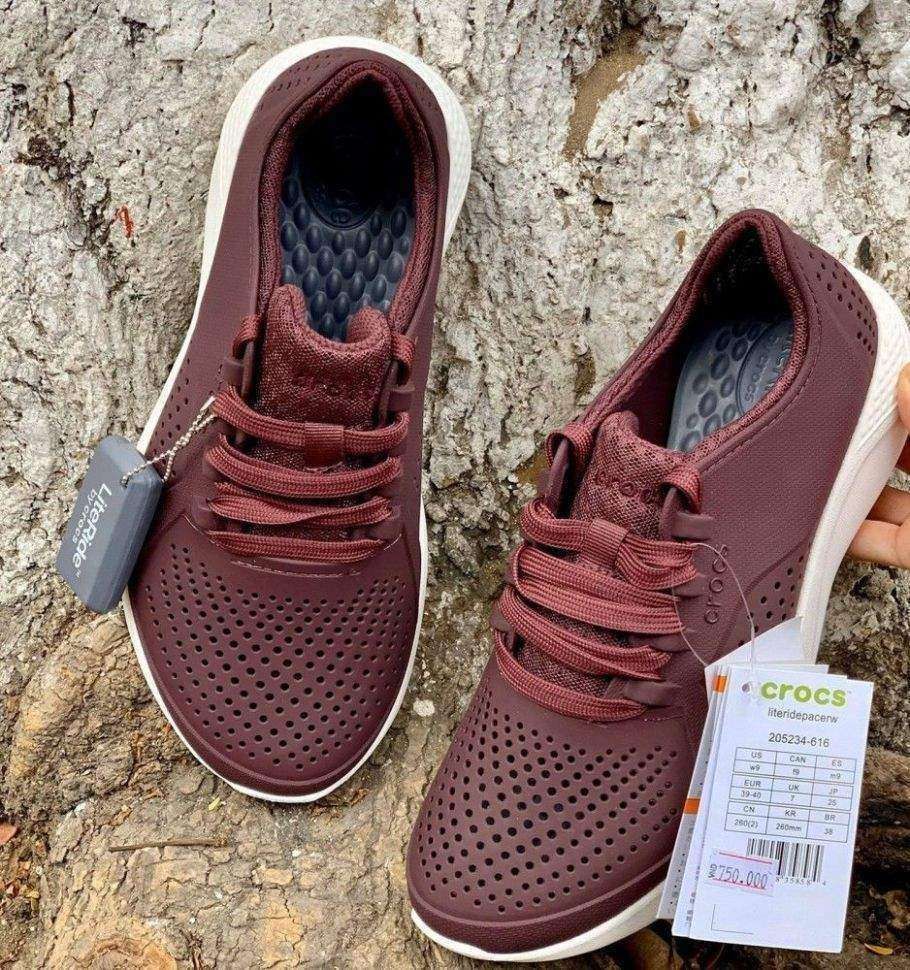 Жіночі Crocs Кросівки Пейсер Literide Pacer Burgundy/White — фото 6