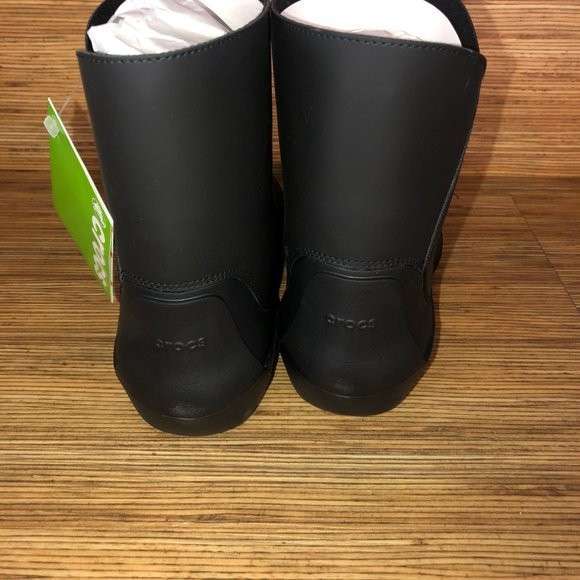 Жіночі гумові чоботи Crocs Rainfloe Boots Black — фото 7
