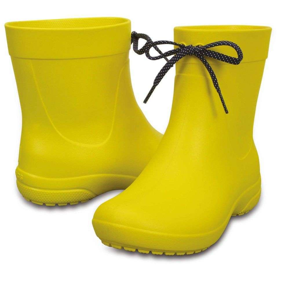 Crocs Жіночі гумові чоботи Freesail Shorty Rain Boot Yellow Lemon — фото 1