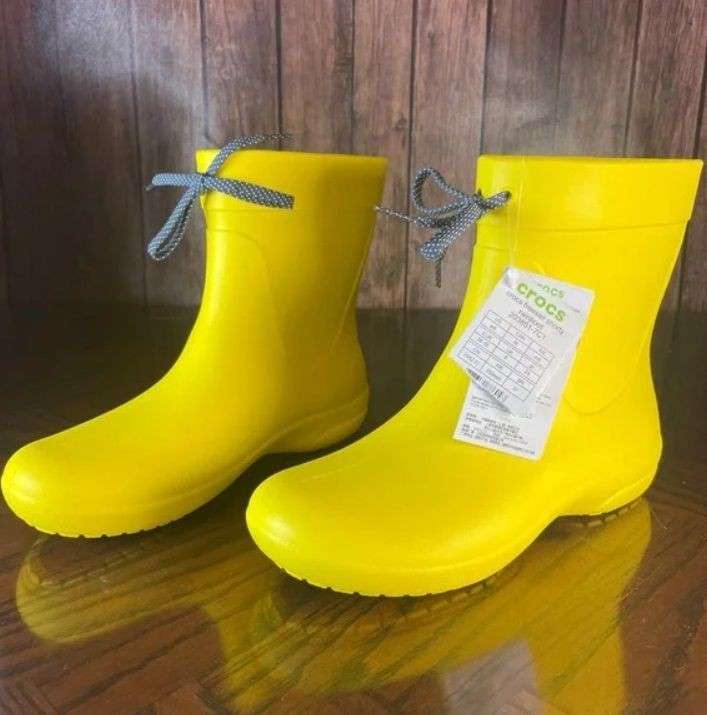 Crocs Жіночі гумові чоботи Freesail Shorty Rain Boot Yellow Lemon — фото 7