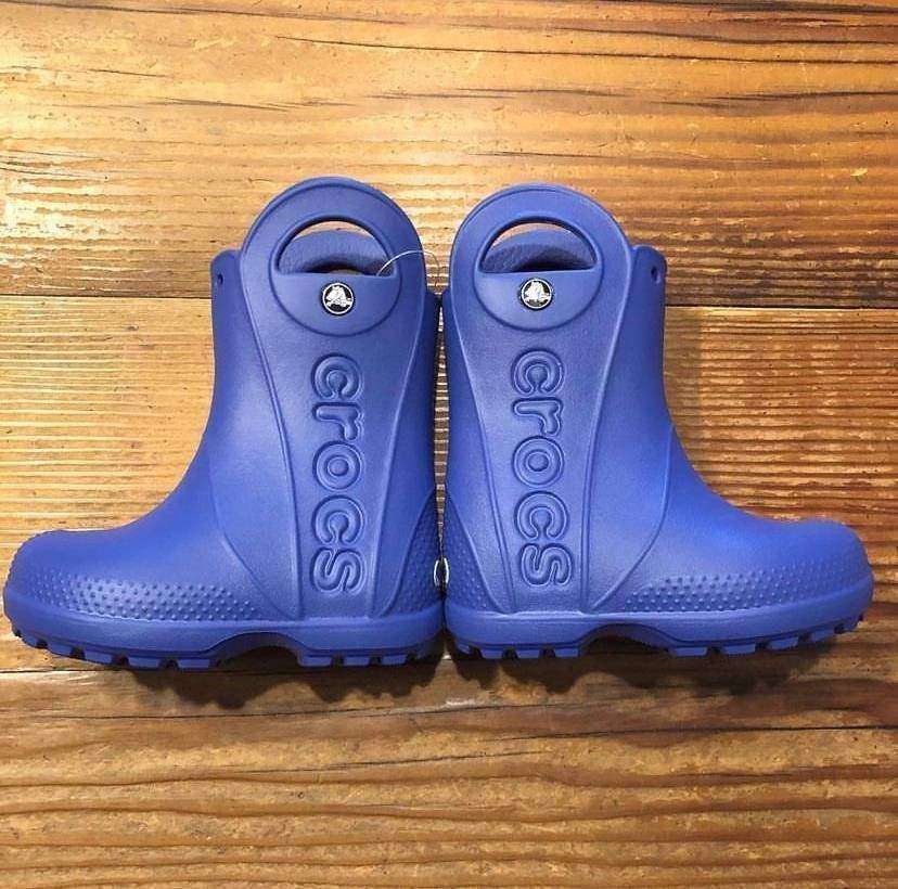 Crocs Дитячі Чоботи для Хлопчиків Сині Handle It Rain Bot Kids Cerulean Blue — фото 11