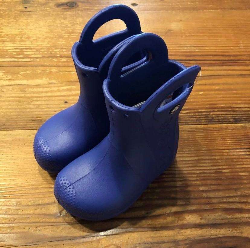 Crocs Дитячі Чоботи для Хлопчиків Сині Handle It Rain Bot Kids Cerulean Blue — фото 12
