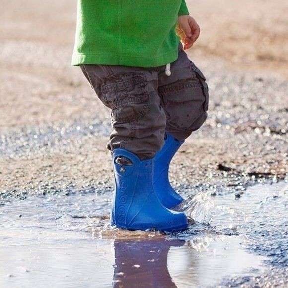 Crocs Дитячі Чоботи для Хлопчиків Сині Handle It Rain Bot Kids Cerulean Blue — фото 8