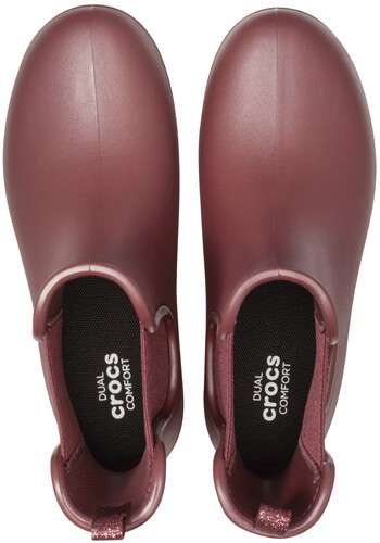 Жіночі гумові чоботи Crocs Women’s Freesail Chelsea Boot Metallic Burgundy — фото 3