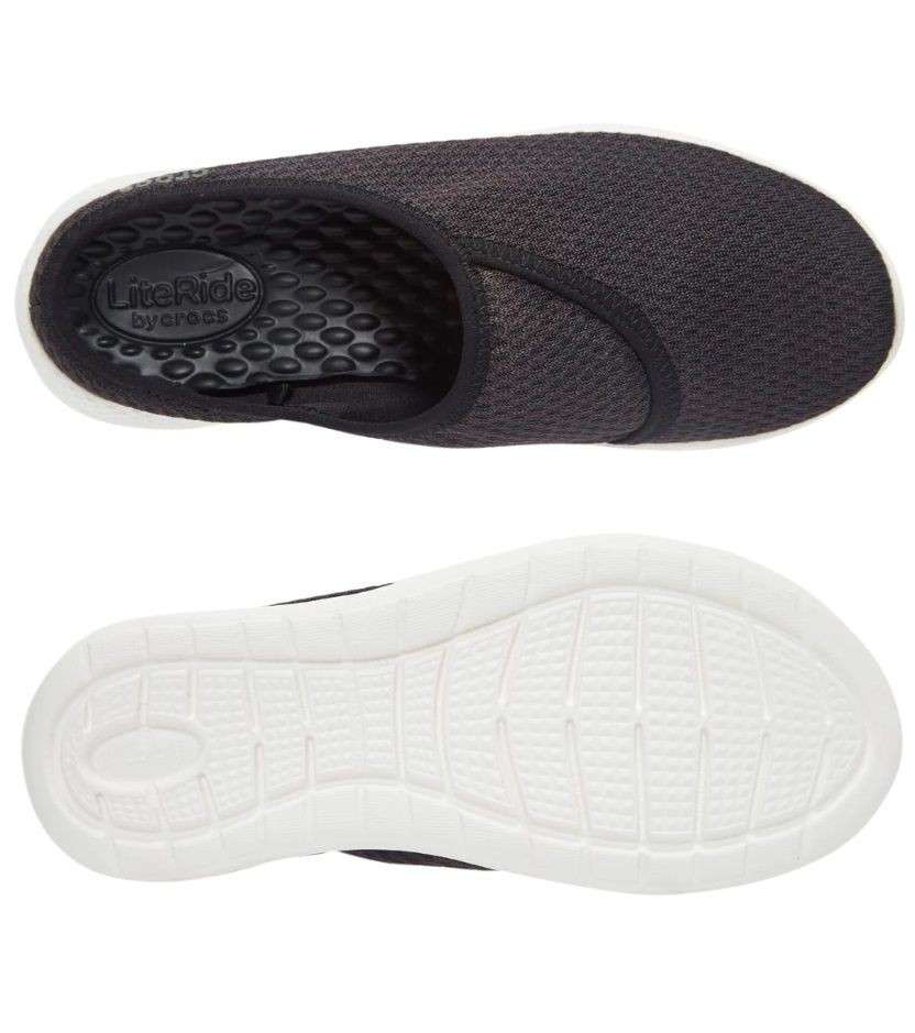 Дитячі Crocs-кросівки для дівчинки Crocs Women's LiteRide™ Mesh Mule Black White — фото 3