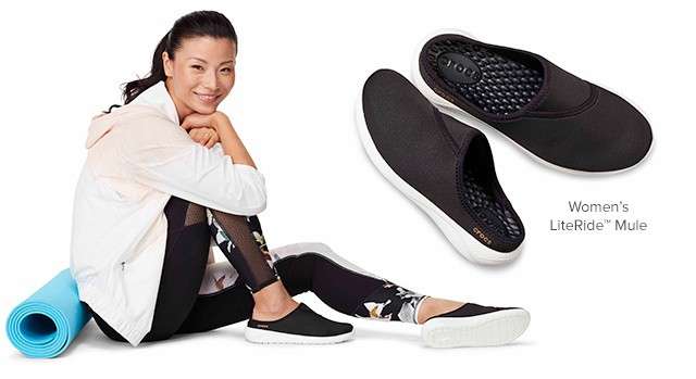 Дитячі Crocs-кросівки для дівчинки Crocs Women's LiteRide™ Mesh Mule Black White — фото 4